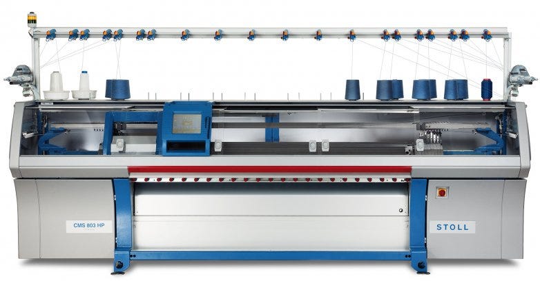 Stoll launches wider flat knitting machine. 