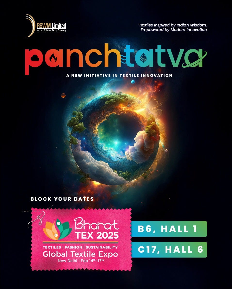 RSWM_to_showcase_Panchtatva_inspired_textile_innovations_at_Bharat_Tex_2025